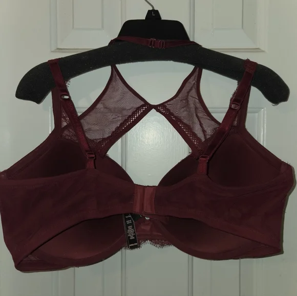 Victoria's Secret: Very Sexy Push-up Harness Burgundy Red Lace Bra. Size 40DD. - Picture 13 of 15